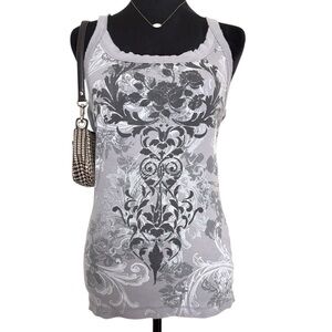 Y2K Vintage Mudd Woman’s XL Gray Floral TankTop